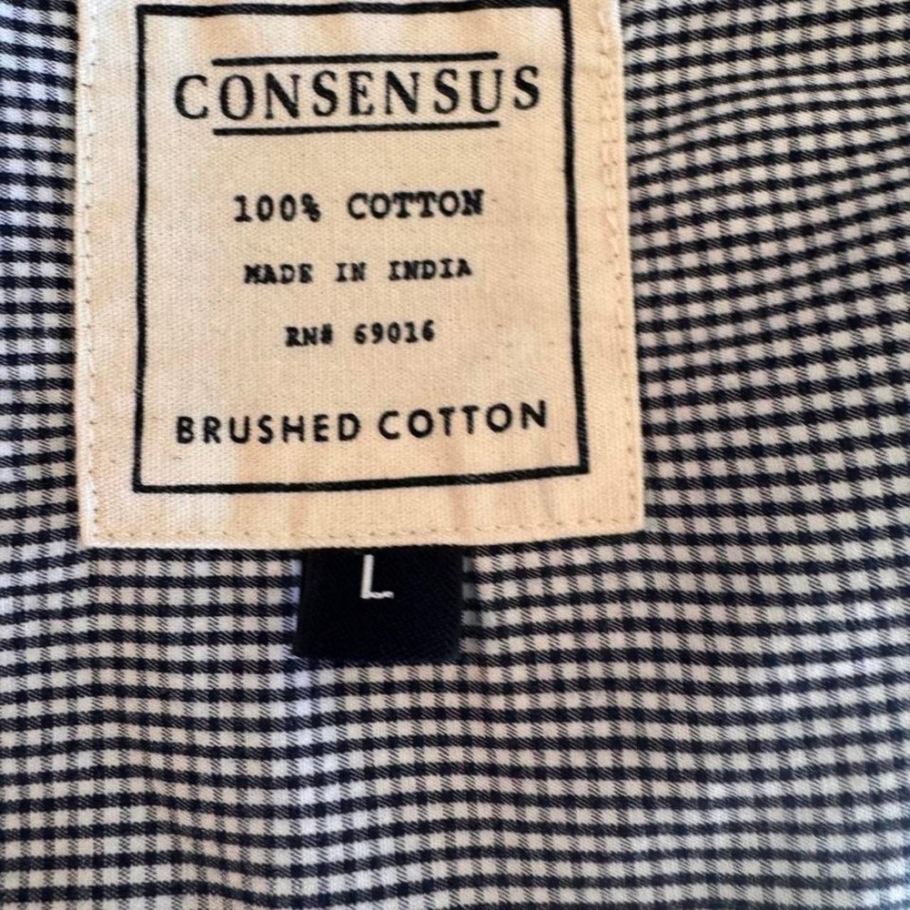 🏁 CONSENSUS Men's Gingham Long Sleeve Button Down Shirt 🏁 - Picture 4 of 6